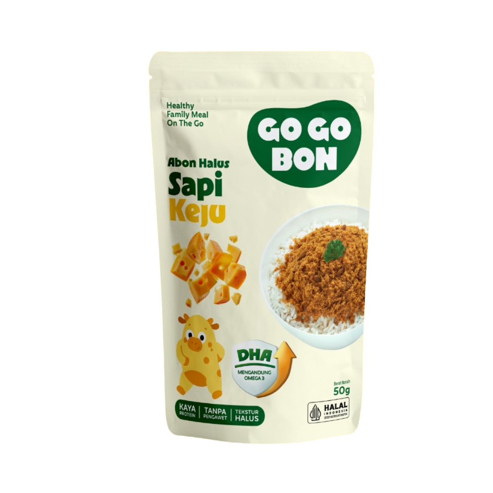 Gogobon Abon Sapi Keju 50g - Abon anak protein tinggi BPOM halal